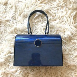 Marbled Blue Lucite/Plastic Bag 1950's